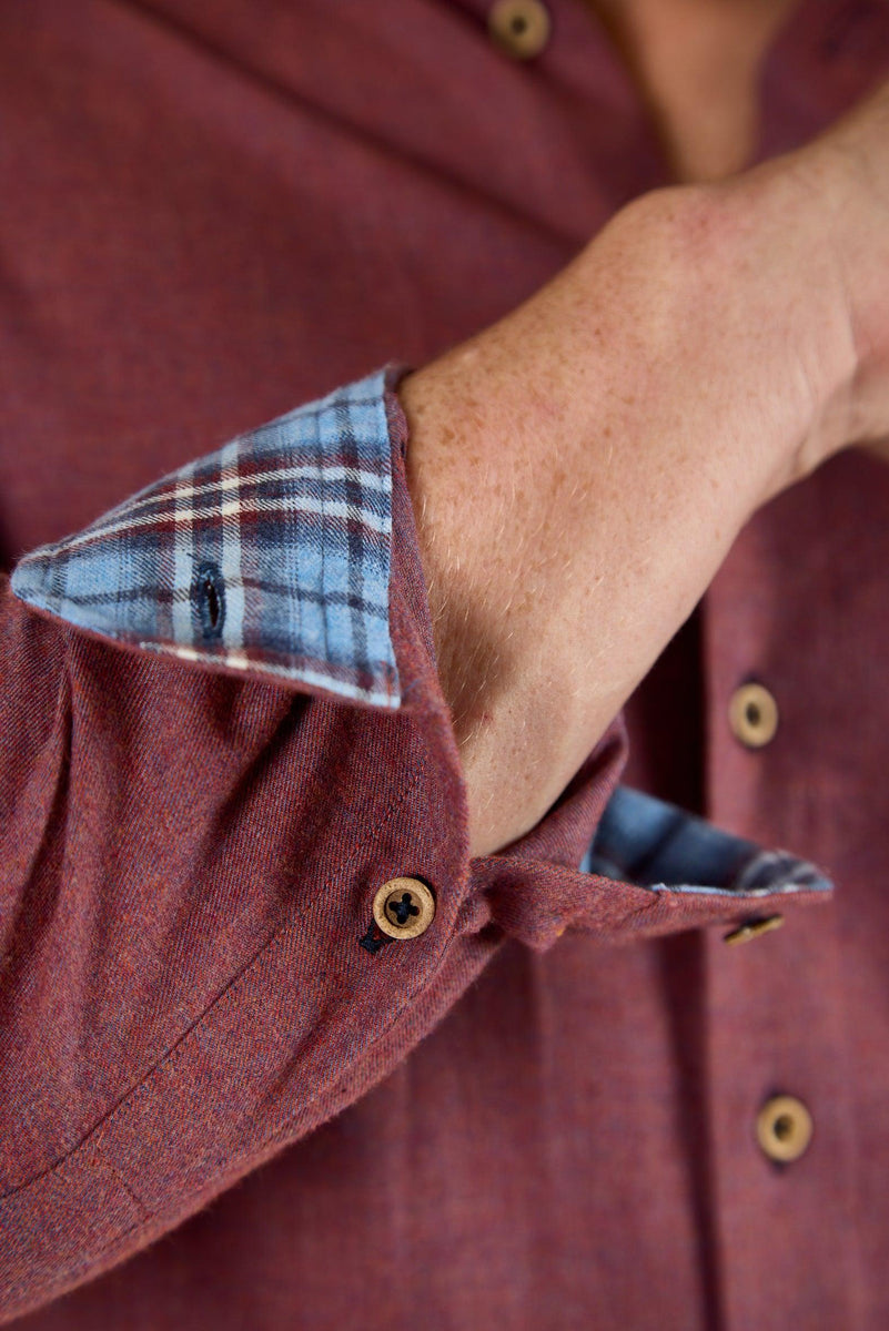 Gun Hill Mens Botham shirt Wine Gun Hill Clothing Company