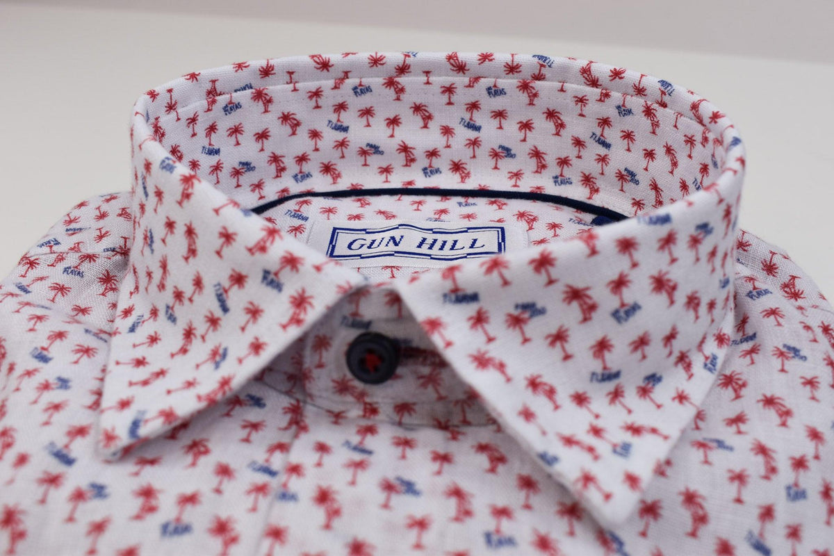 Gun Hill Mens John linen shirt Red Gun Hill Clothing Company