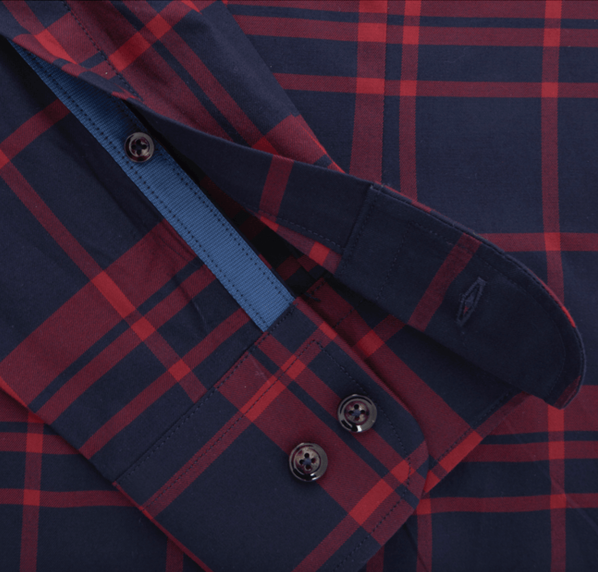 Hackett Mens Heritage plaid shirt Navy and red check Gun Hill