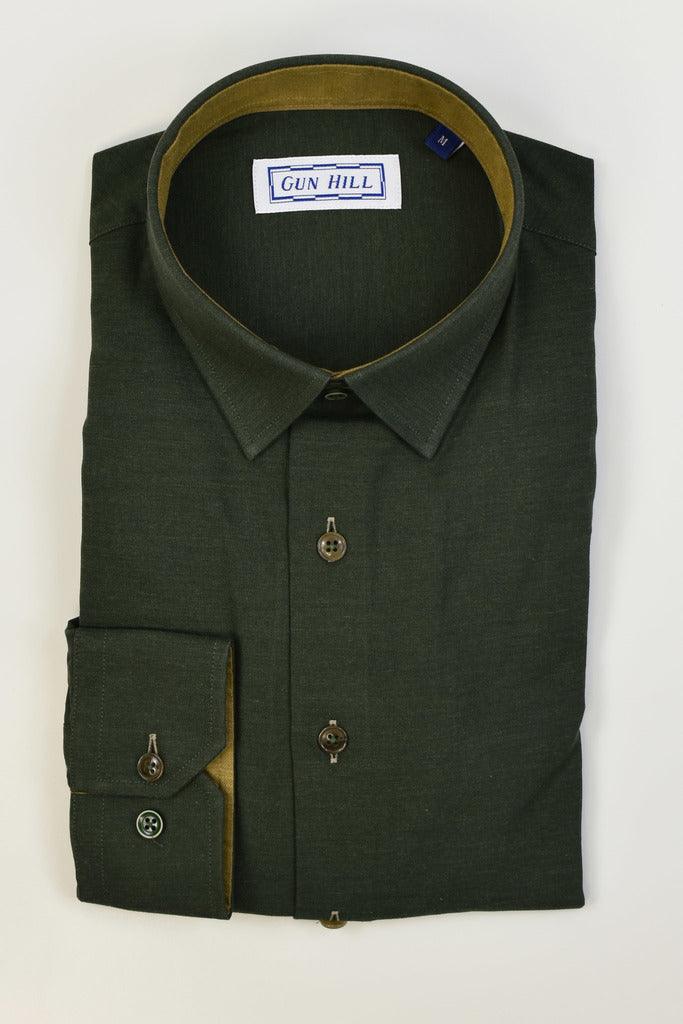 Olive green mens dress shirt store