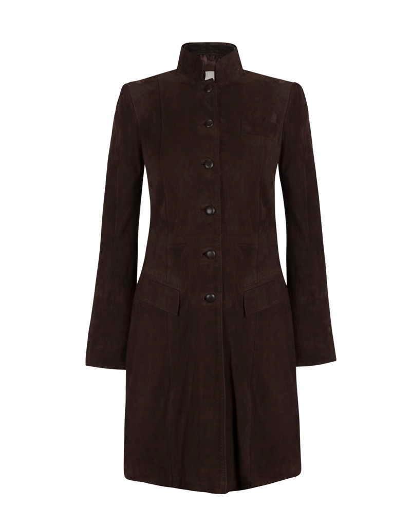 Women's suede coats store long