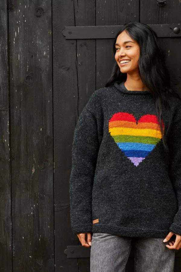 Rainbow sweater womens hot sale
