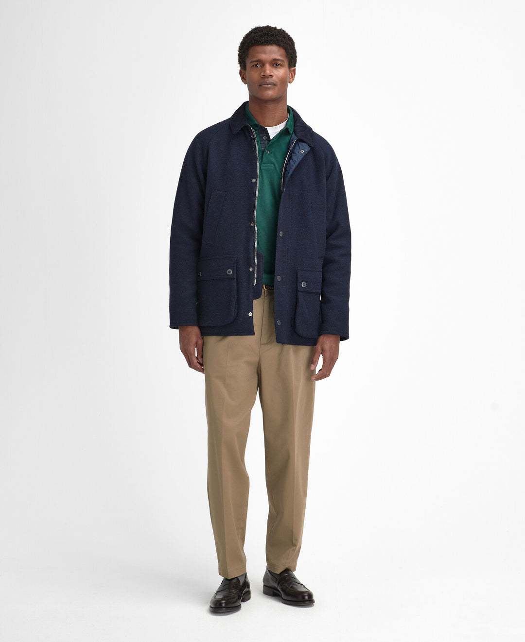 美品 Barbour Bedale Wool NAVY ブリステックスツイード Barbour（バブアー）BEDALE SL ビデイル BLISSTEX TWEEDS ウール