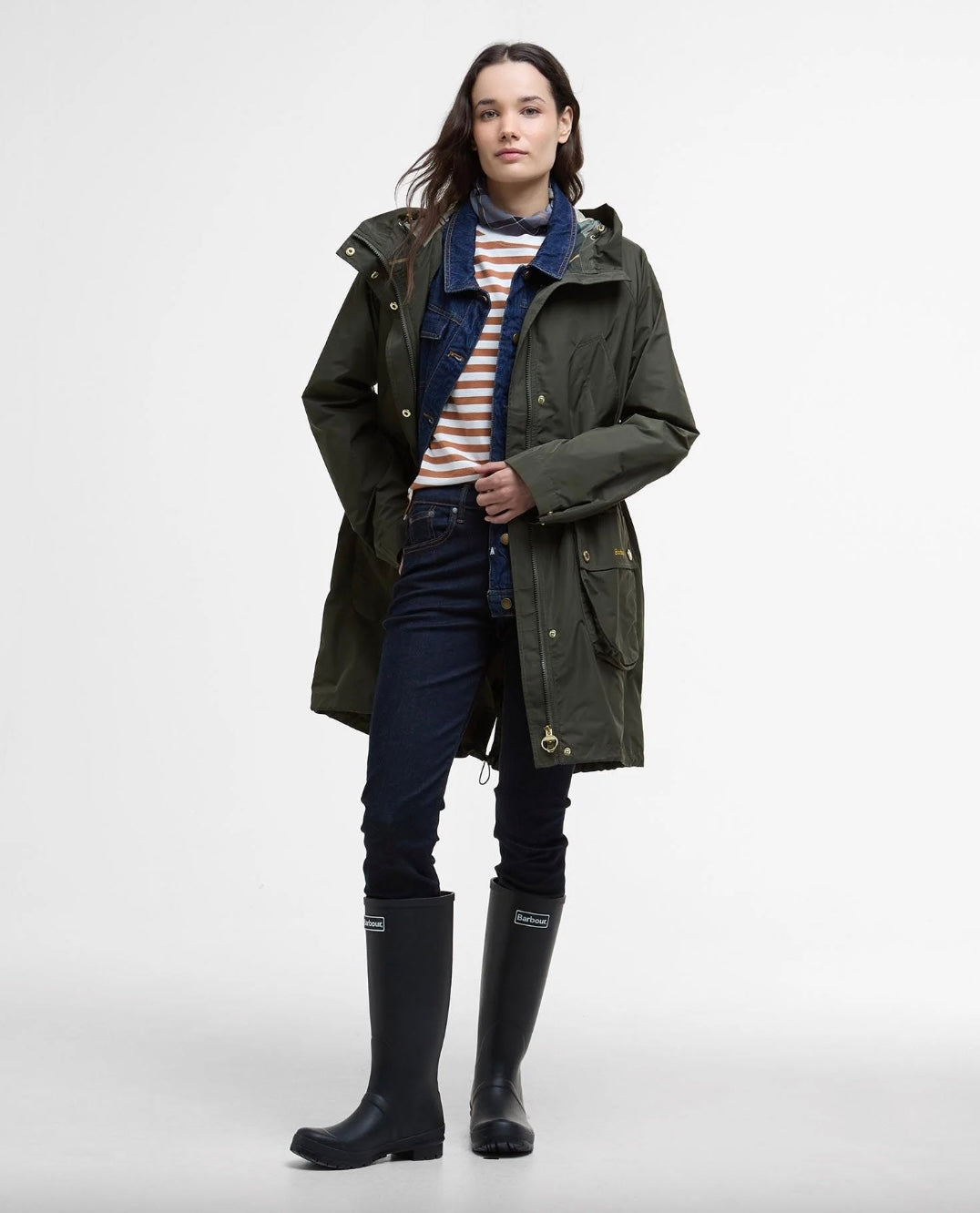 帽子・その他 BARBOUR Woman Set Burgundy LGS0077 PU51 Barbour Foxton Waterproof Breathable Jacket Nori Green