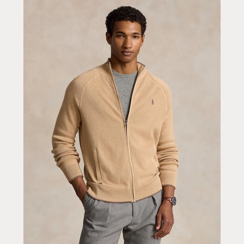 Ralph Lauren Mens L/S Long sleeve full zip Camel – Gun Hill