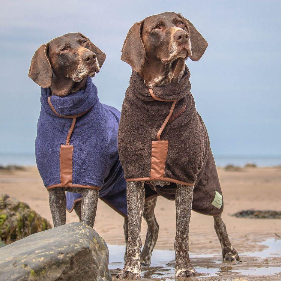 Ruff Tumble Dog Drying coat Extra Small XS Mud Burgundy Navy Gun Hill Clothing Company