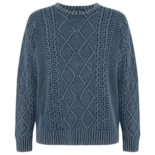 Original Blue Mens Aran sweater Indigo – Gun Hill Clothing Company