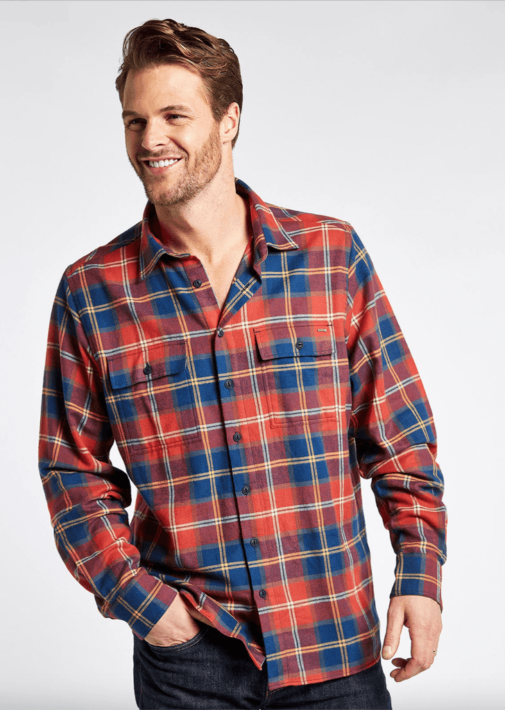 Cromoncent Men's Casual Plaid Flannel Shirt - 2 Pack, Button Down, Long Sleeve (Red+Green, 3XL)