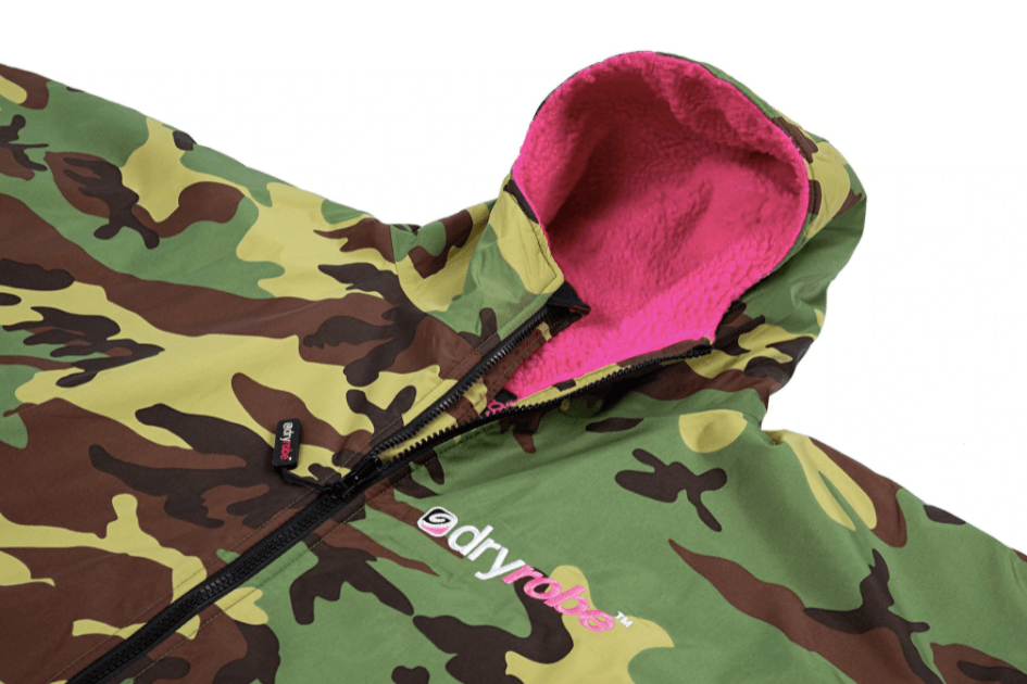 Dry Robe Army Dryrobe Unisex Long Sleeve Advanced Robe - Blue lining, Black Camo, Pi ...